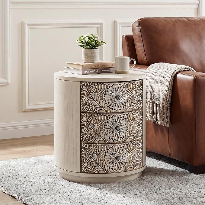 Wood Color-round-carved
