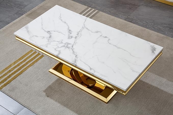 Coffee Table - White Gold Base