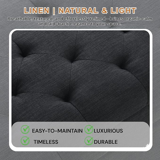 Linen Fabric - Black 47.5''w