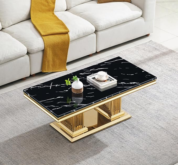 Coffee Table - Black Gold Base