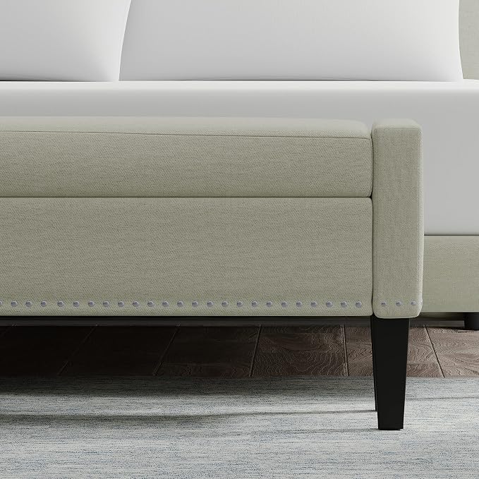 Beige With Nailhead Trim