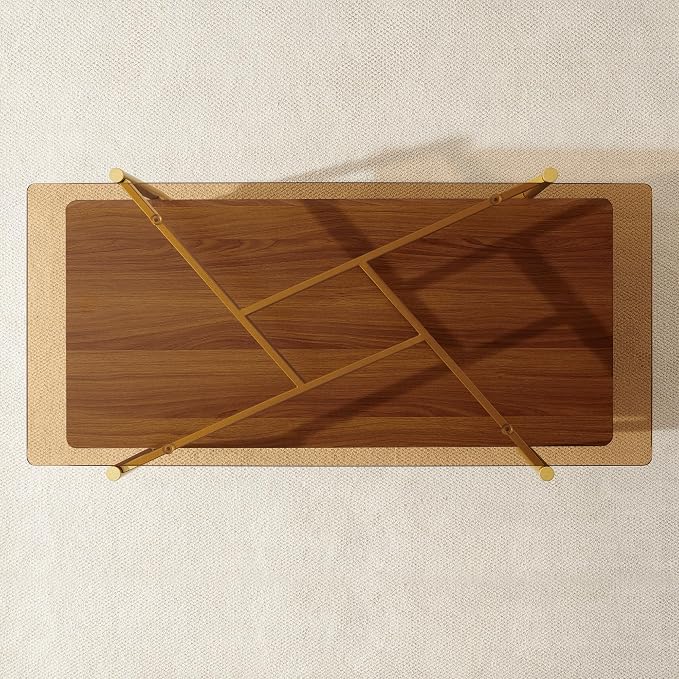 Brown Glass & Walnut Wood