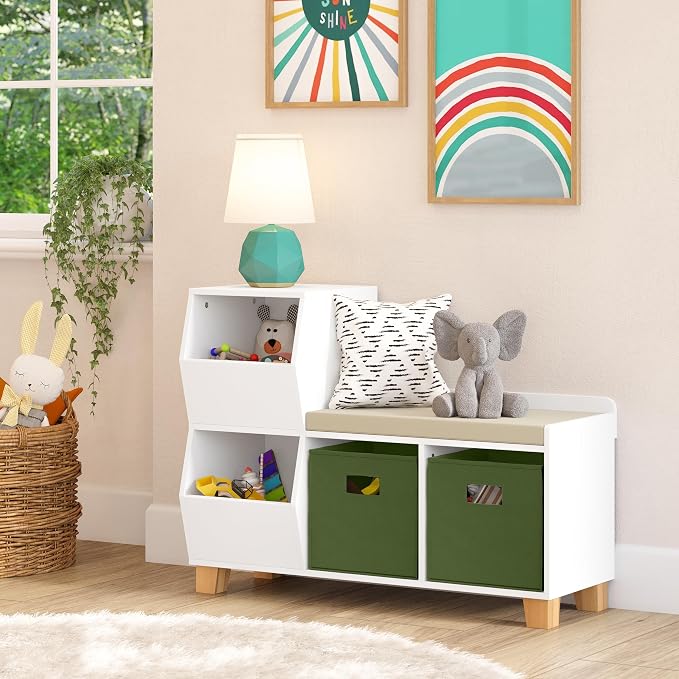 White With 2 Olive Bins