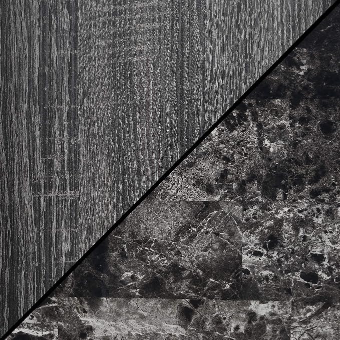 Faux Black Marble/Weathered Gray