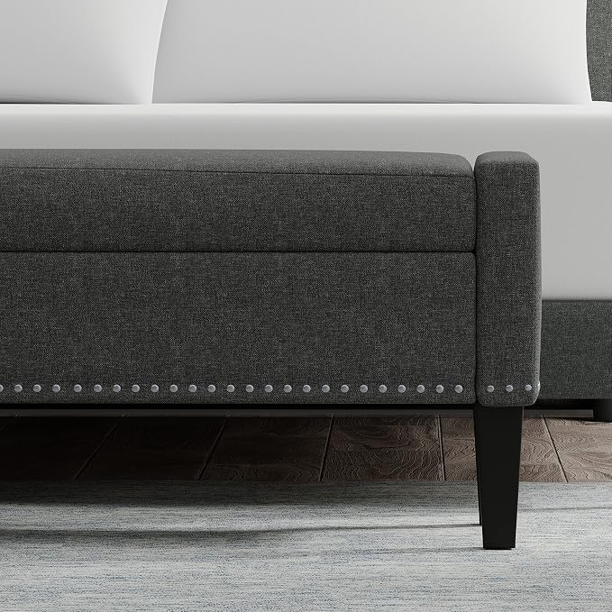 Dark Gray With Nailhead Trim