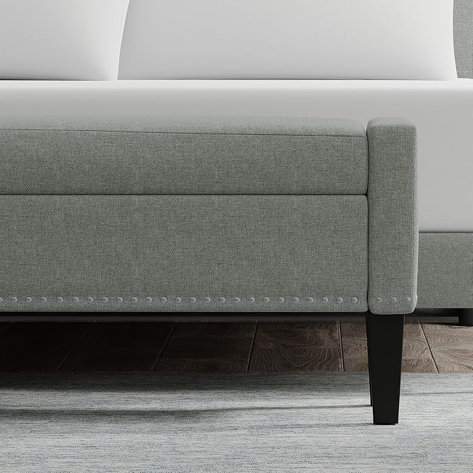 Stone (Light Gray) With Nailhead Trim