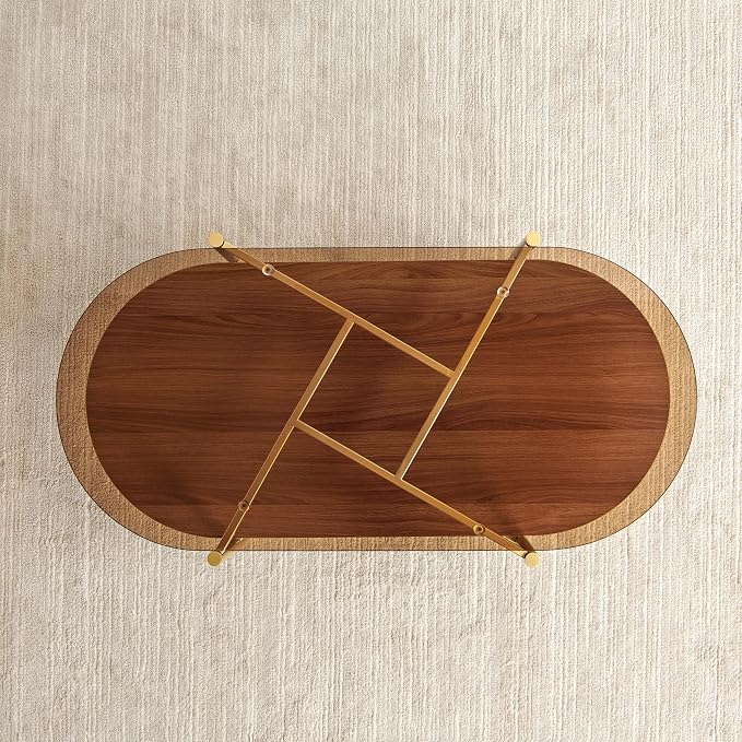 Brown Glass & Walnut Wood