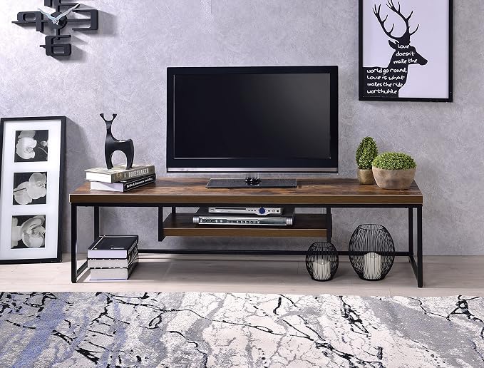 Black + Oak + Synthetic Wood + 40-49 Inches